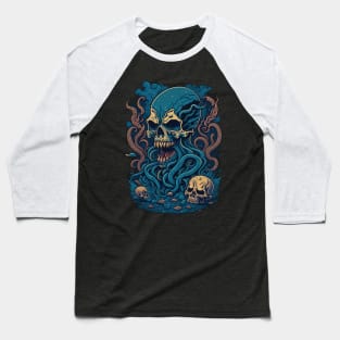 kraken with skull Baseball T-Shirt